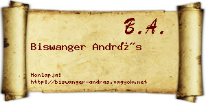 Biswanger András névjegykártya