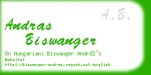 andras biswanger business card